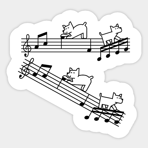 Purfect Dog Music Woof Musical Notation Woofsical Sticker by Attapet Original